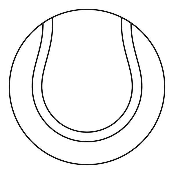 Icône balle de tennis, style contour — Image vectorielle