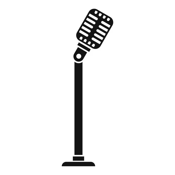Microphone on stand icon, simple style — Stock Vector