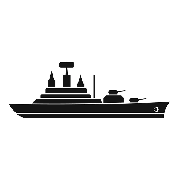 Ícone de navio de guerra, estilo simples — Vetor de Stock