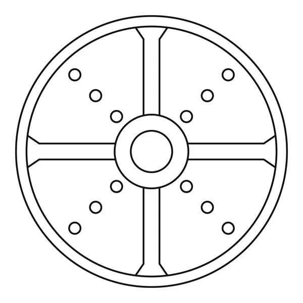 Rundes Schild-Symbol, Umrissstil — Stockvektor