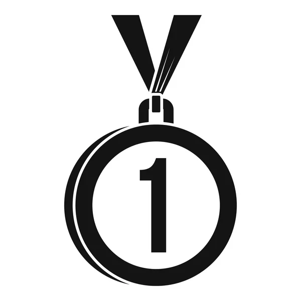 Medaille voor eerste plaats pictogram, eenvoudige stijl — Stockvector