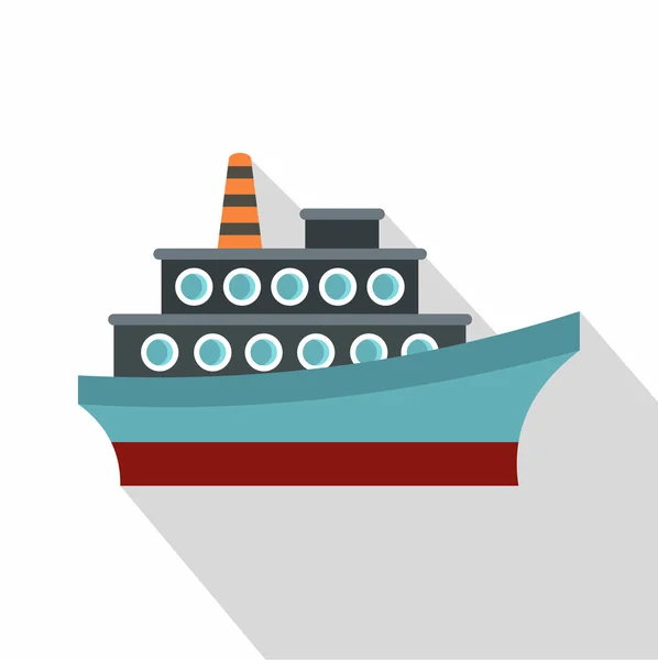 Big ship icon, flat style — Stock Vector