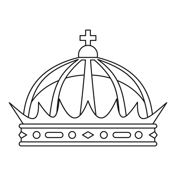 Піктограма корони, стиль контуру — стоковий вектор