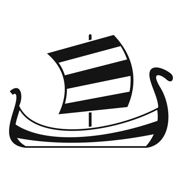 Μεσαιωνικό πλοίο εικονίδιο, απλό στυλ — Διανυσματικό Αρχείο