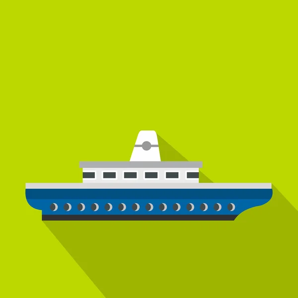 Ícone de navio de passageiros, estilo plano — Vetor de Stock