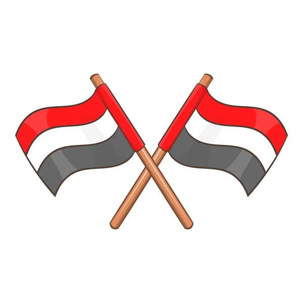 Drapeaux de l'Egypte icône, style dessin animé — Image vectorielle