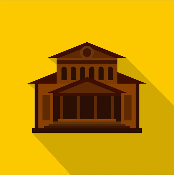Icono de edificio de teatro, estilo plano — Vector de stock