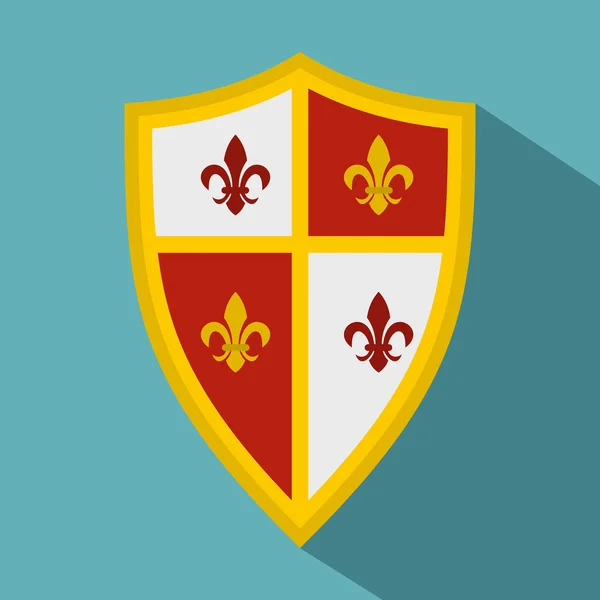 Royal shield icon, flat style — Stock Vector