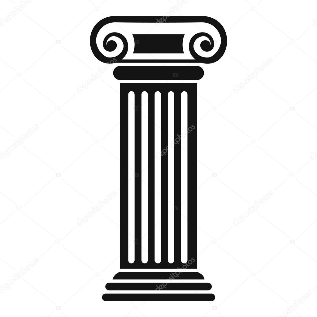 Roman column icon, simple style