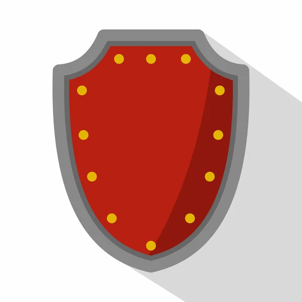 Icône de bouclier de protection armée, style plat — Image vectorielle