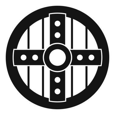 Yuvarlak koruyucu kalkan kutsal kişilerin resmi, basit tarzı