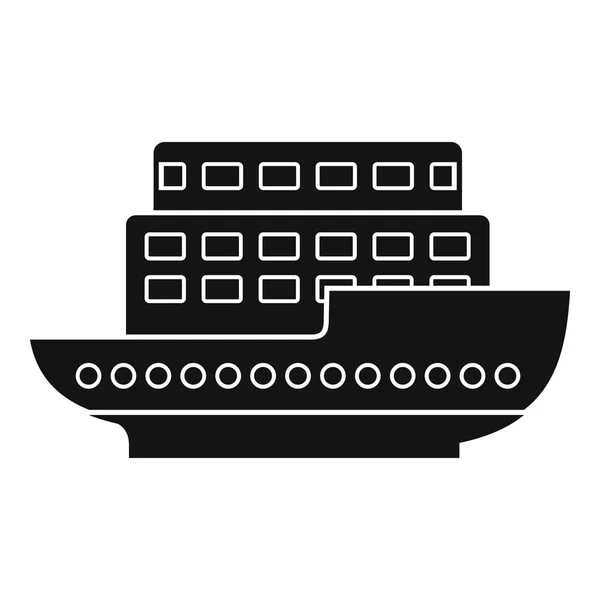 Grote personenauto schip pictogram, eenvoudige stijl — Stockvector