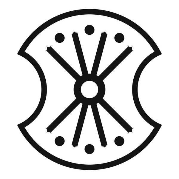 Icono de escudo de madera, estilo simple — Archivo Imágenes Vectoriales