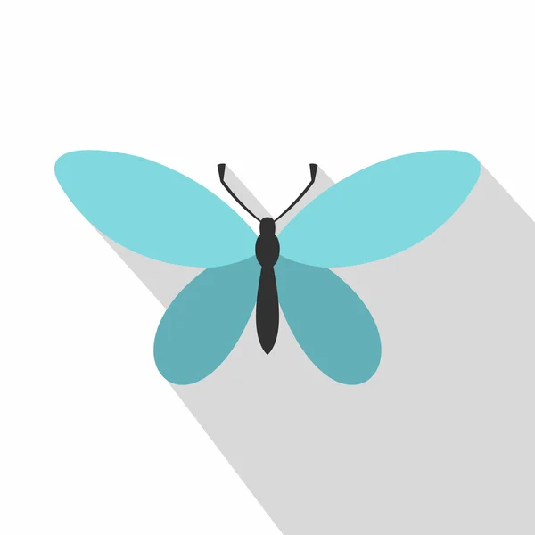 Butterfly with antennae icon, flat style — Stock Vector