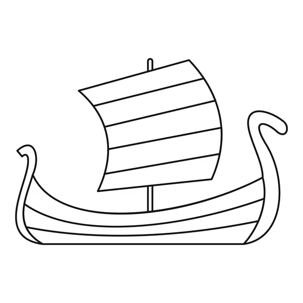 Middeleeuwse boot pictogram, Kaderstijl — Stockvector