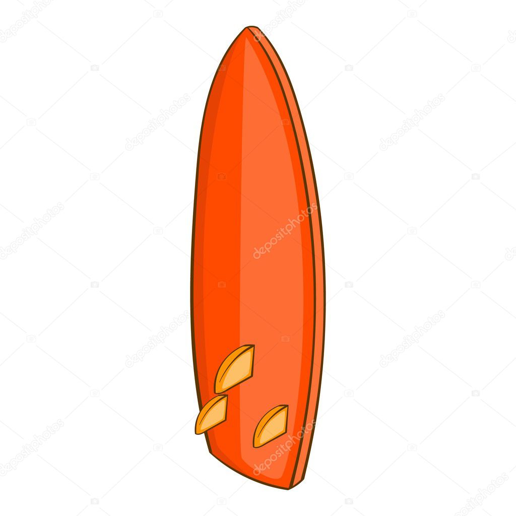 Surfboard icon, cartoon style
