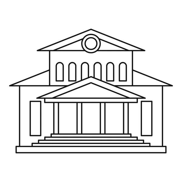 Icono de edificio de teatro, estilo de esquema — Vector de stock