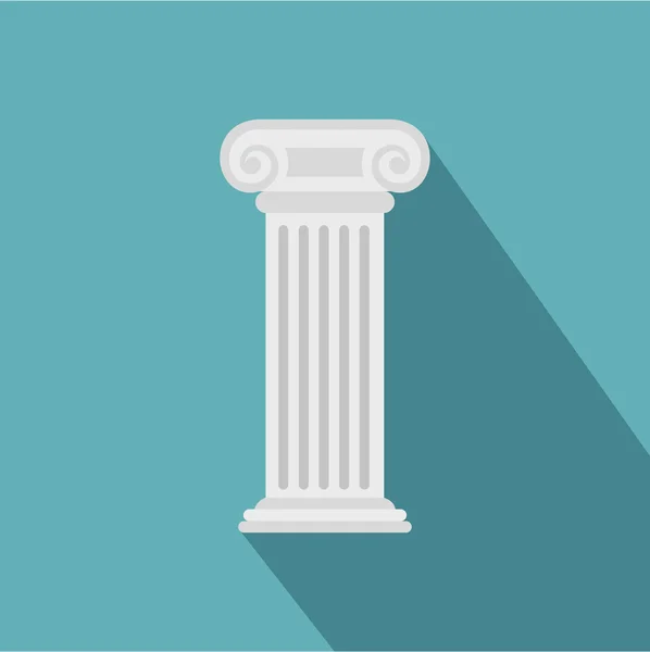 Romeinse kolom pictogram, vlakke stijl — Stockvector