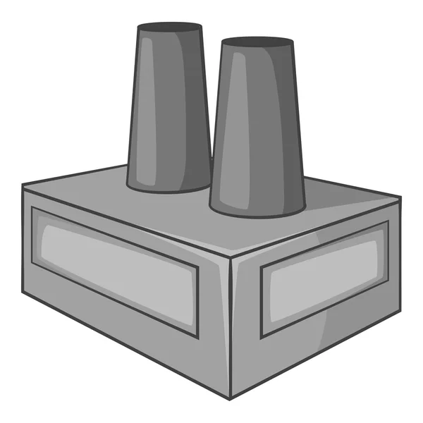 Factory building icon, gray monochrome style — Stock Vector
