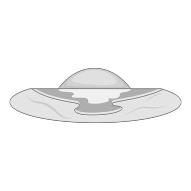 Günbatımı deniz simgesi, gri monokrom tarzı