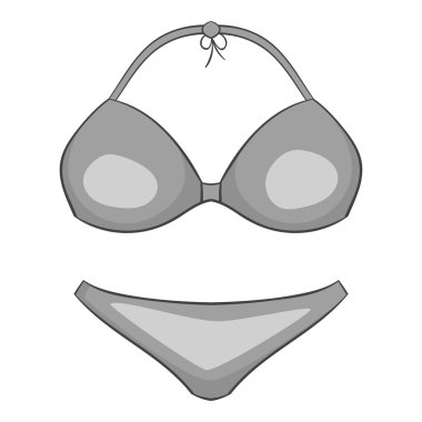 Kadın mayo simge, gri tek renkli stil