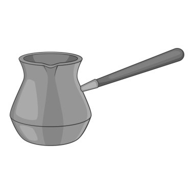 Cezve simge, gri tek renkli stil