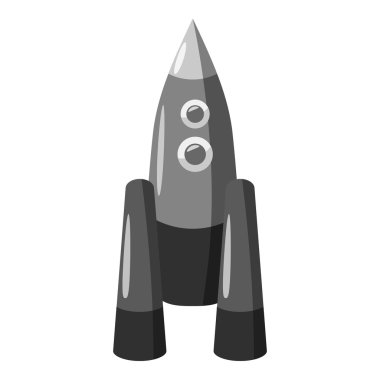 Roket simge, gri tek renkli stil