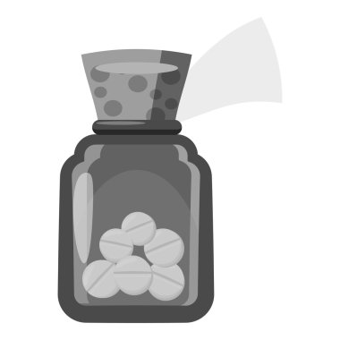 Tablet simgesi ile cam şişe