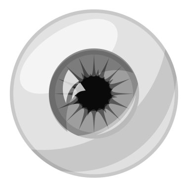 İnsan gözünün top simge, gri tek renkli stil