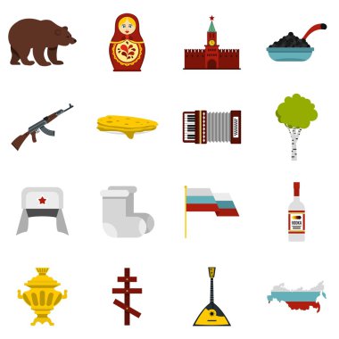 Rusya Federasyonu simgeler ayarla, stil düz