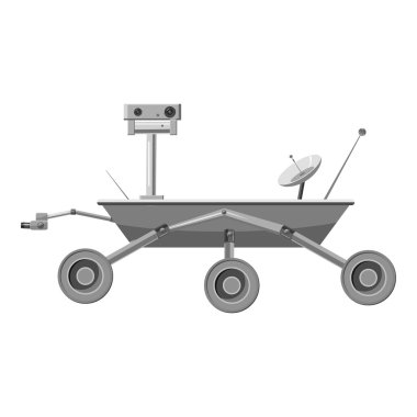 Mars exploration rover simge, gri tek renkli stil