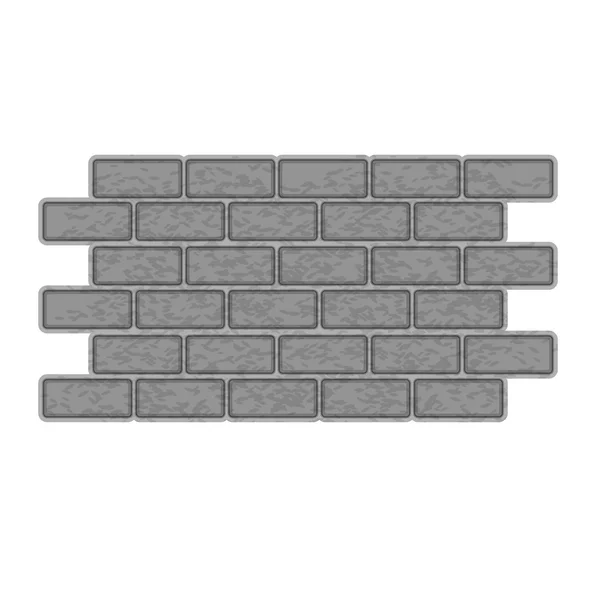 Ícone de parede de tijolo, estilo monocromático cinza — Vetor de Stock