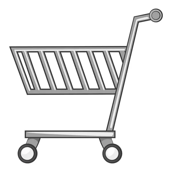 Shopping cart, grijs monochroom pictogramstijl — Stockvector