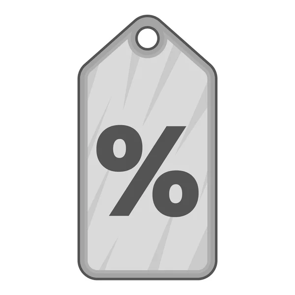 Försäljning tagg ikon, grå svartvit stil — Stock vektor