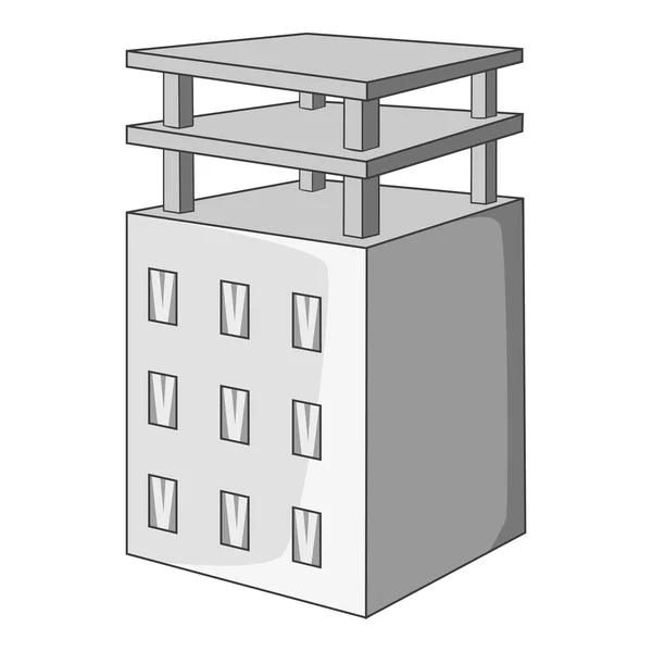 Hochbau-Ikone, grauer, monochromer Stil — Stockvektor