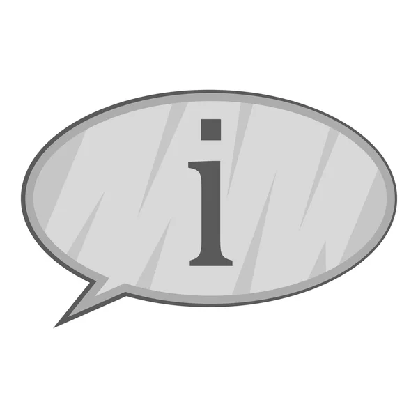 Info answer icon, gray monochrome style — Stock Vector
