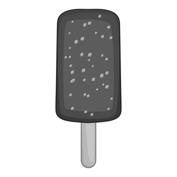 Chocolate ice cream icon, gray monochrome style — Stock Vector