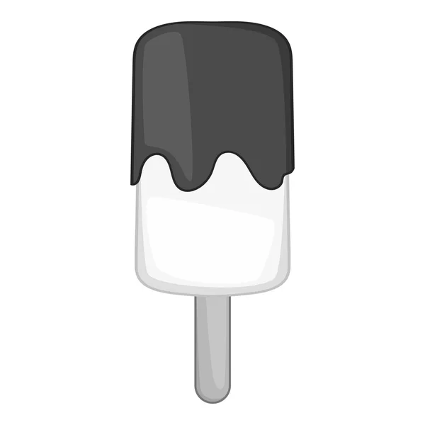 Süße Eiscreme-Ikone, grau und einfarbig — Stockvektor