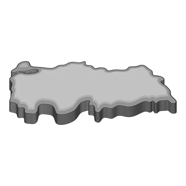トルコ地図アイコン、灰色のモノクロ スタイル — ストックベクタ