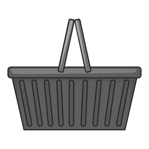 Ícone da cesta de compras, estilo monocromático cinza —  Vetores de Stock