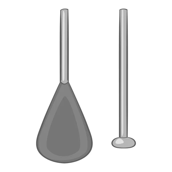 Paddel-Symbol aus Aluminium, grau, monochrom — Stockvektor