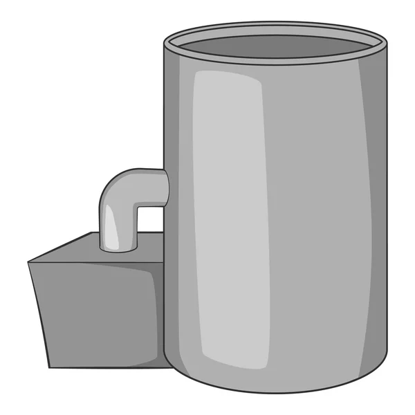 Olja raffinaderiet växt ikon, grå svartvit stil — Stock vektor