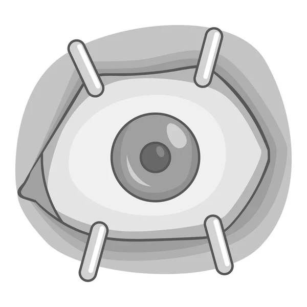 Icono de procedimiento ocular, estilo monocromo gris — Vector de stock