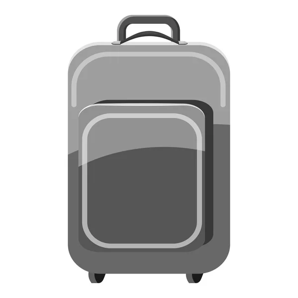 Icono de maleta de viaje, estilo monocromo gris — Vector de stock