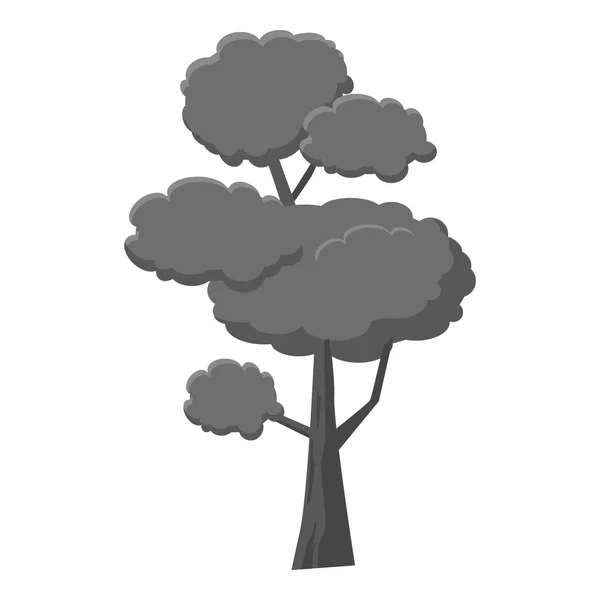 Çam ağacı simge, gri tek renkli stil — Stok Vektör