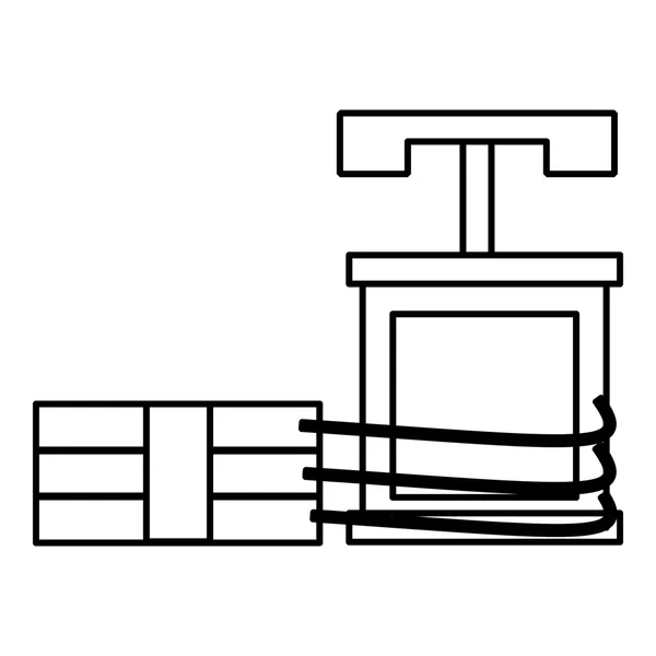 Icono de dinamita, estilo de esquema — Archivo Imágenes Vectoriales