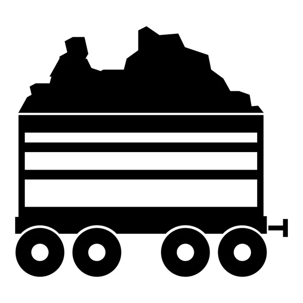 Kolen trolley pictogram, eenvoudige stijl — Stockvector