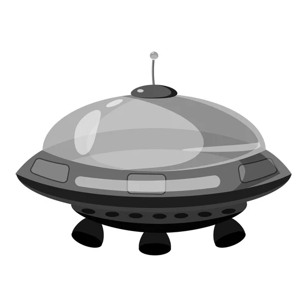 UFO uçan daire simge, gri tek renkli stil — Stok Vektör