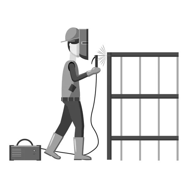 Industrial construction welder worker icon — Stock Vector