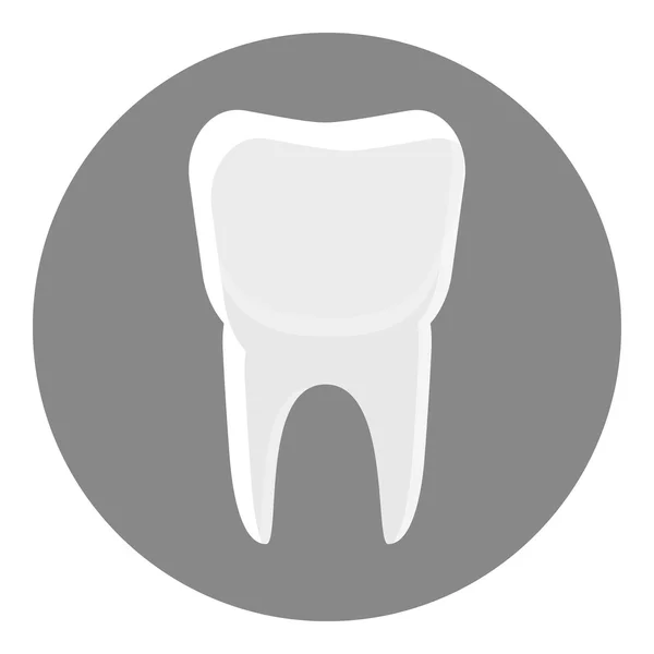 Ícone de dente branco, estilo monocromático cinza —  Vetores de Stock
